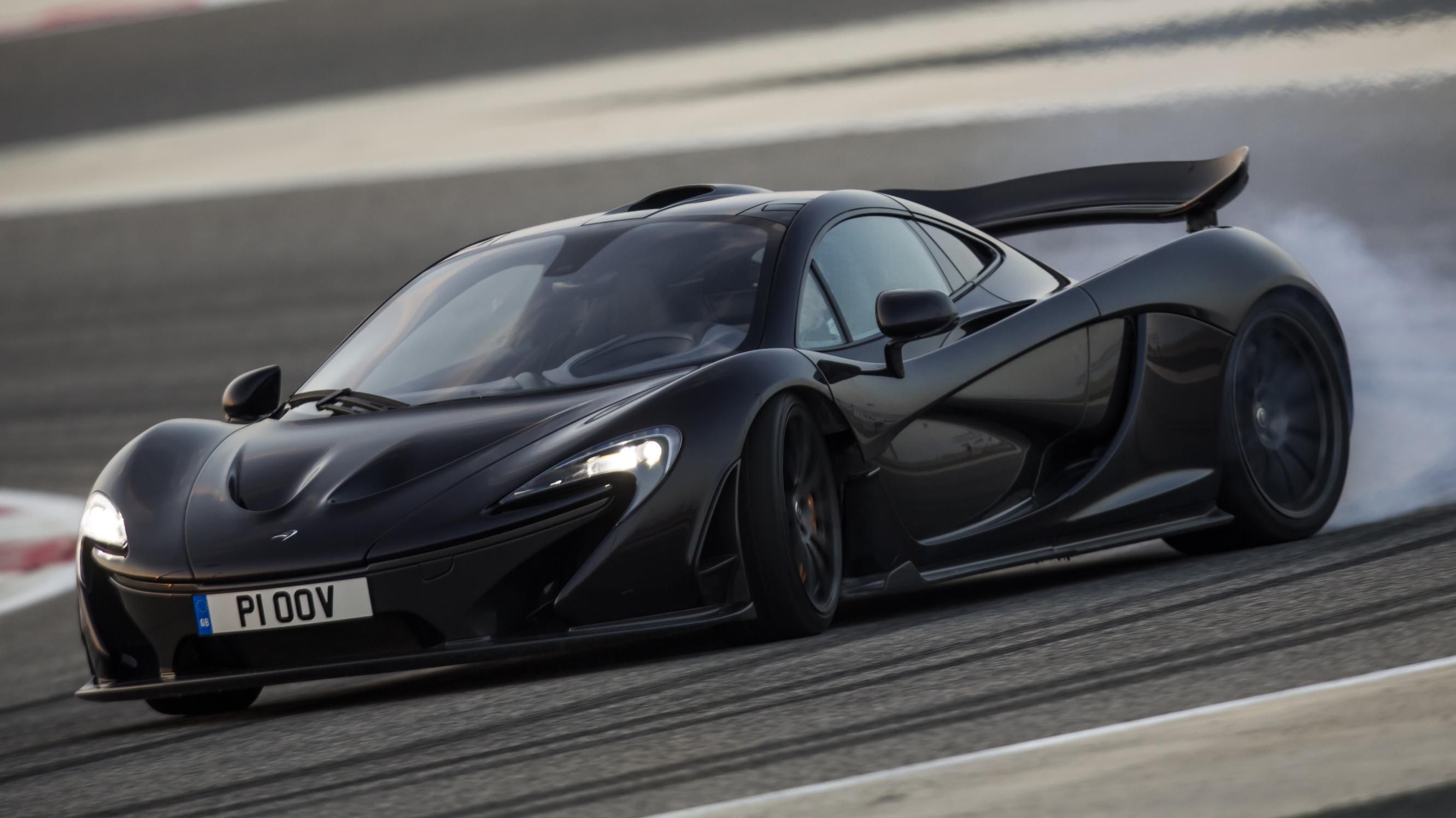 McLaren P1 black drifting sideways