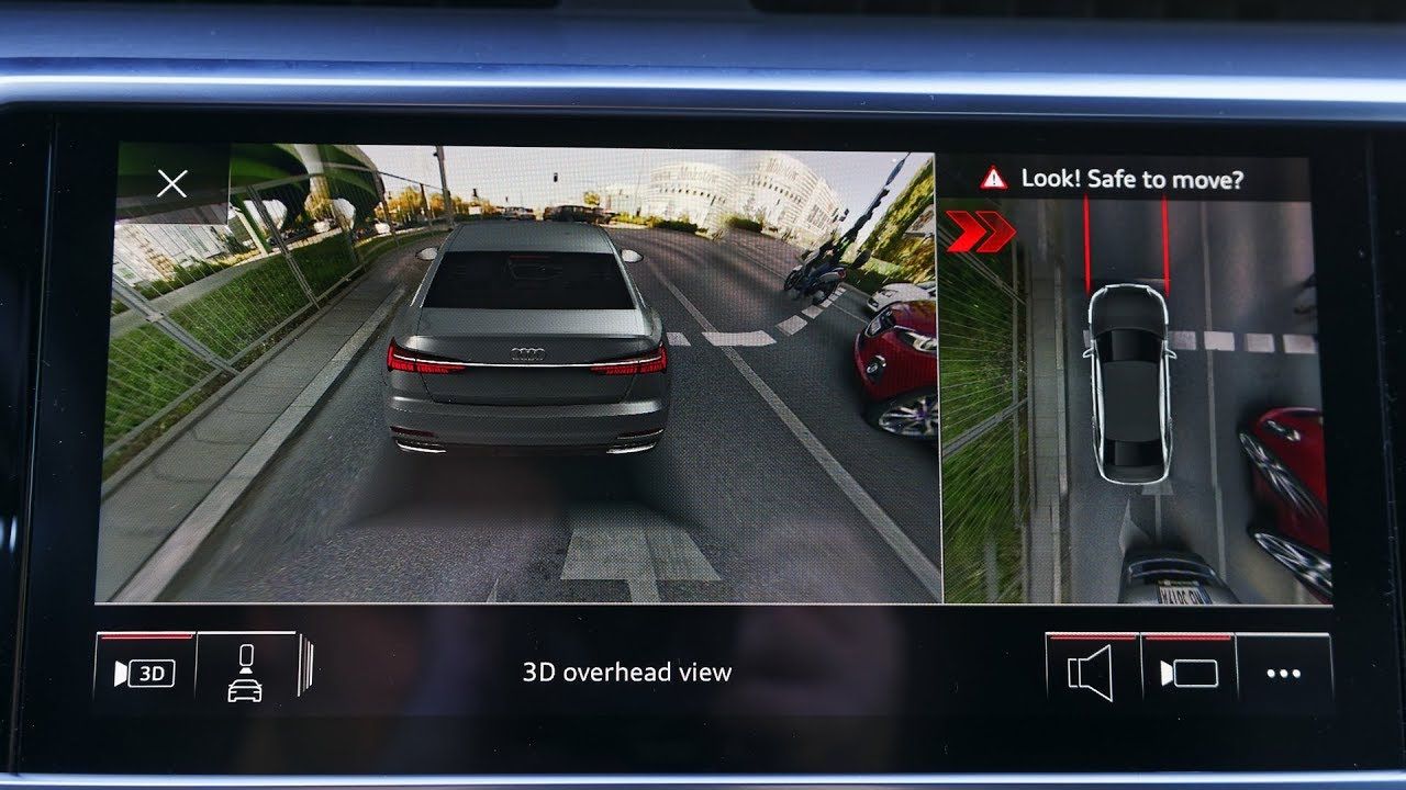 Parking assist 360 degree all around view camera angle audi q8 package option feature works how
