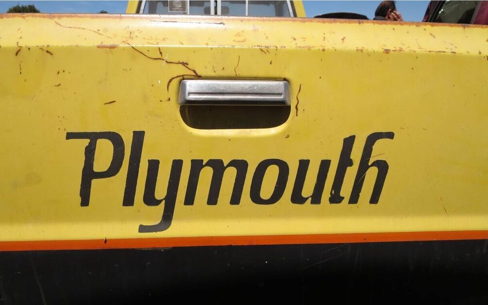 Plymouth Arrow Tailgate featuring vinyl logo