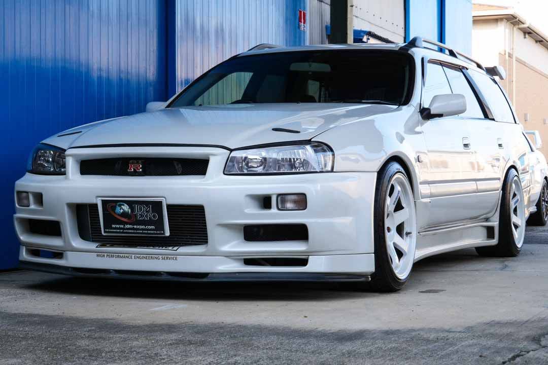 R34 Nissan Stagea Wagon For Sale JDM Body Kit Skyline GT-R Autech 260 RS White For Sale Auctoin