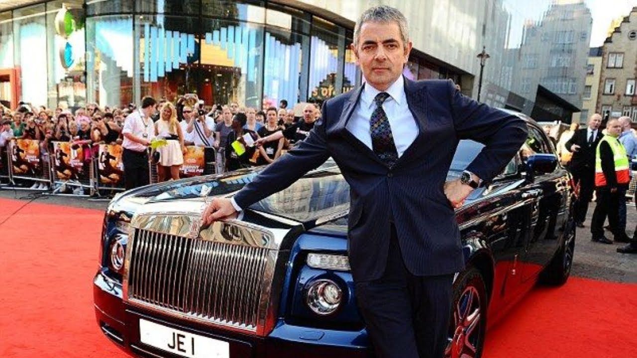 Rowan Atkinson With His  Rolls-Royce Phantom Drophead