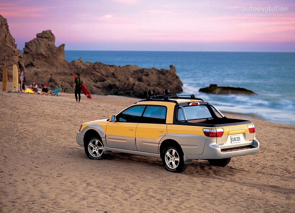 Subaru baja on a beach