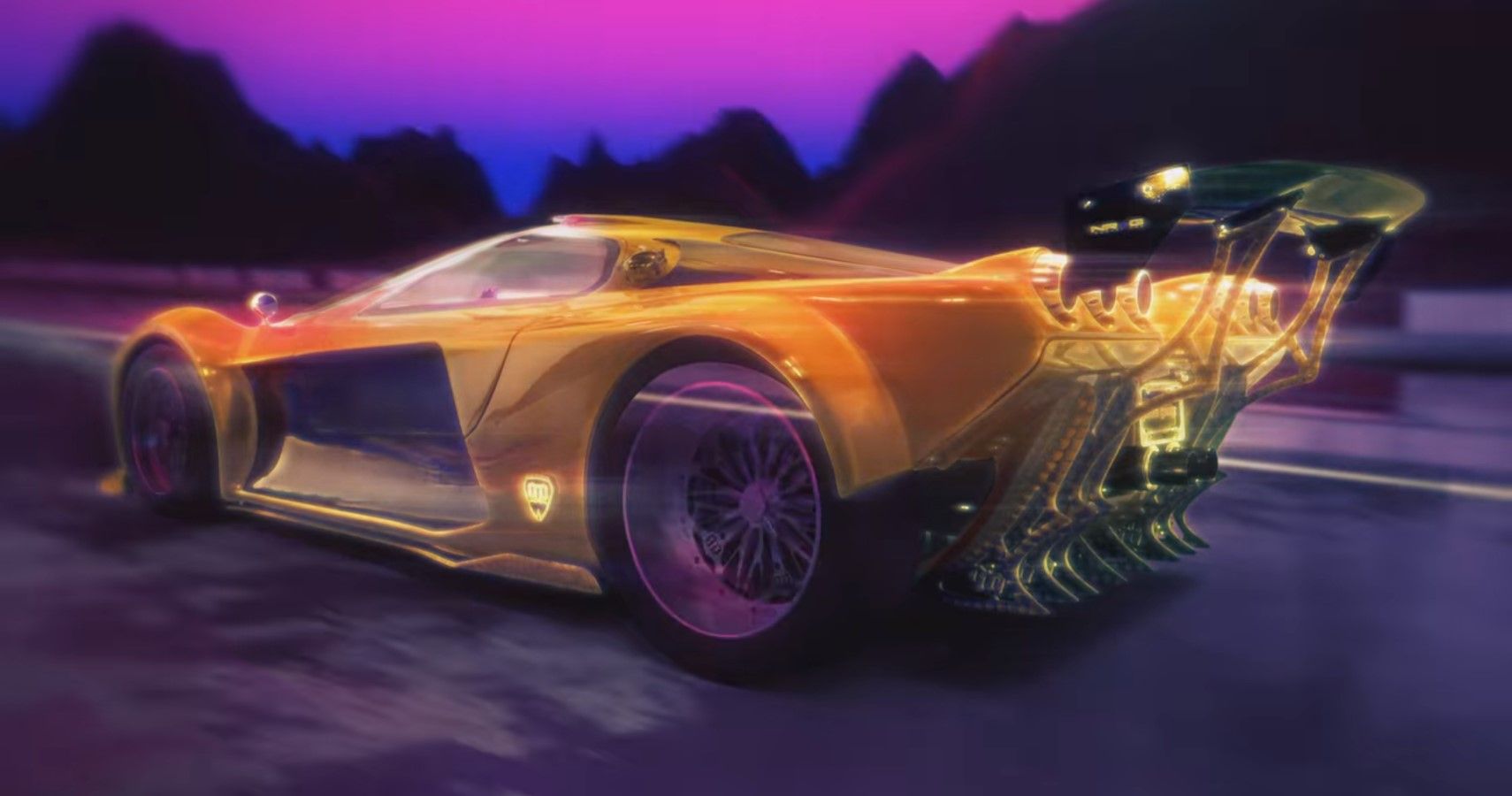 Gotham Garage Concept Car cinematic rear third quarter view