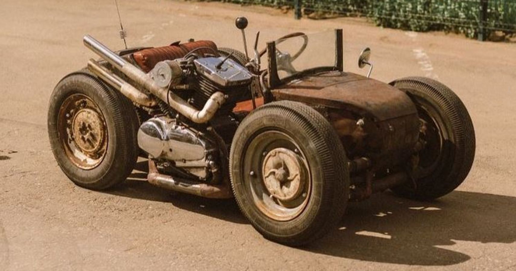 The Ural Sidecar Hot Rod called Siderod parked.