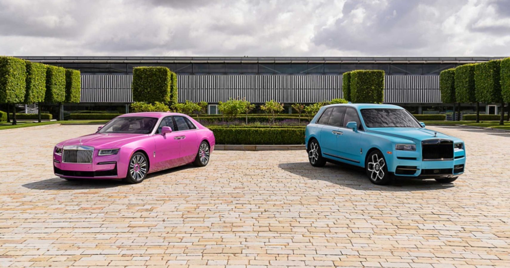 Rolls-Royce Ghost Sedan And Cullinan SUV In Pink And Blue Colors