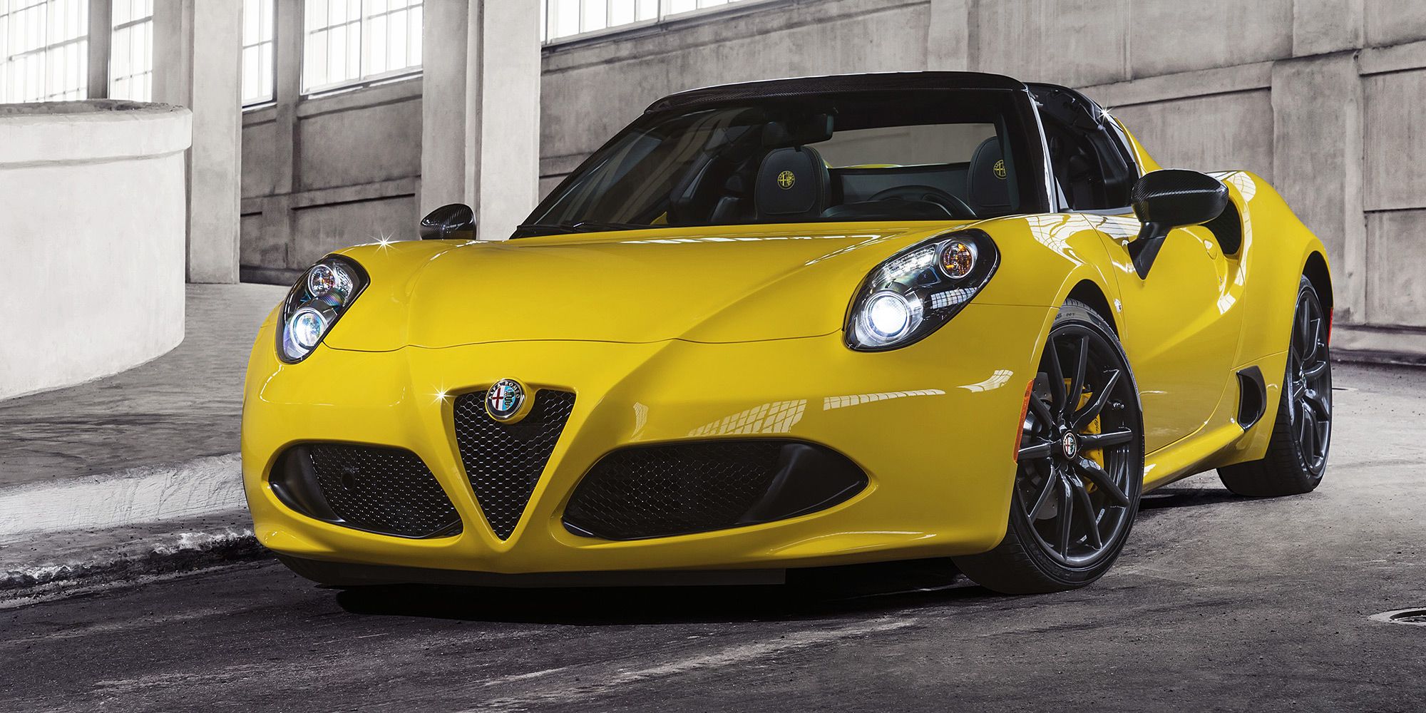 yellow alfa romeo 4c spider