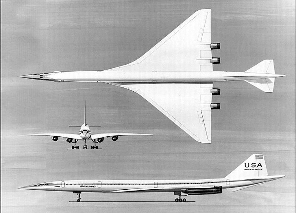 Boeing 2707 Concept Drawings With New Delta Wing