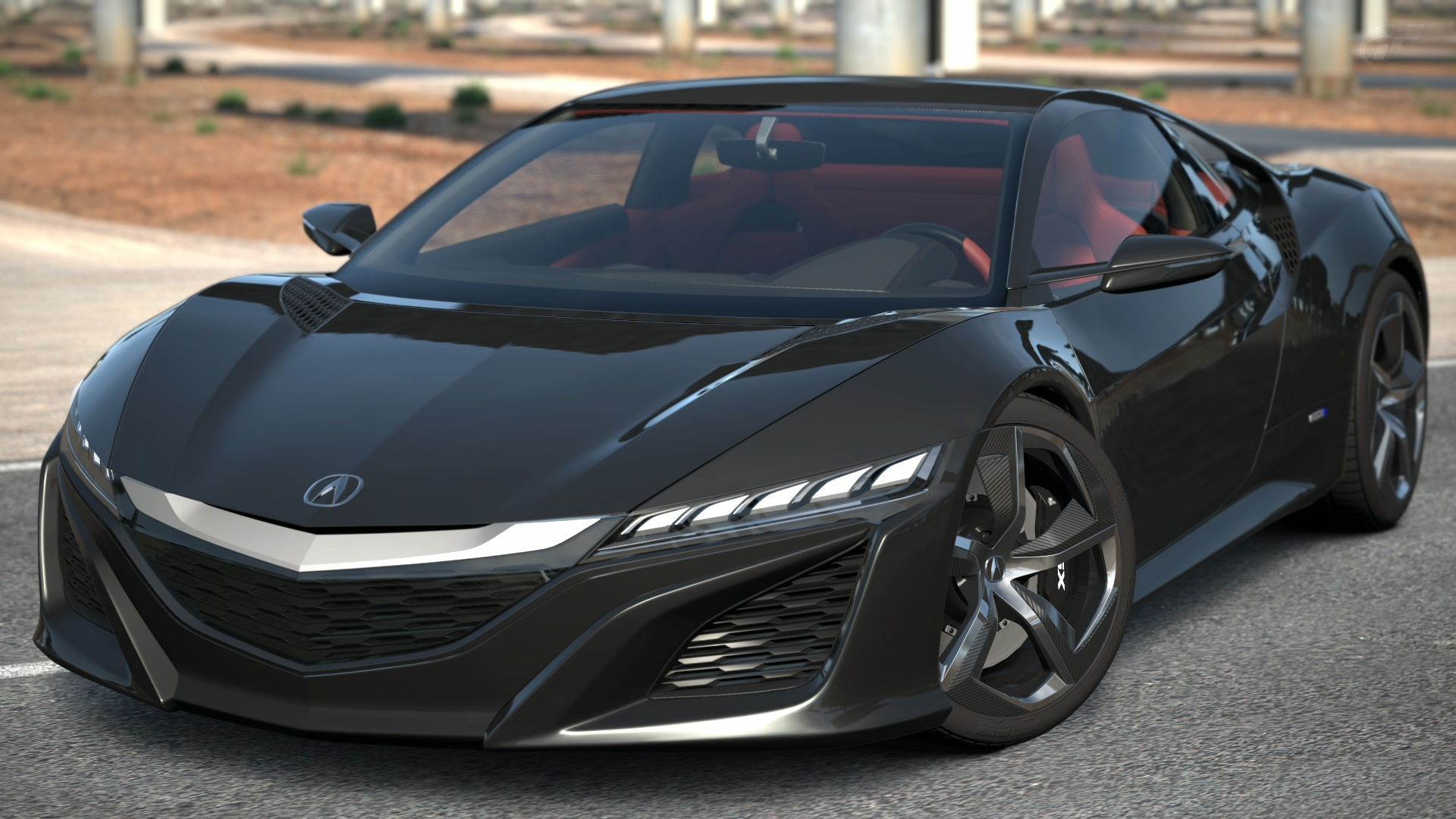 A Black Acura NSX Concept On The Street