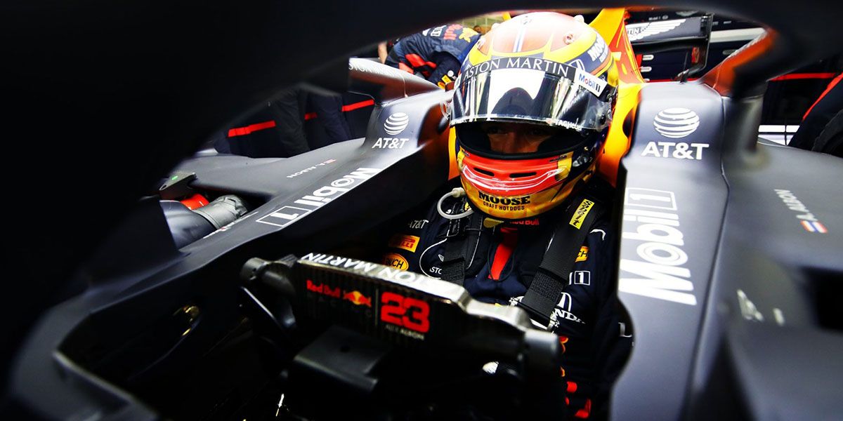 Alex Albon In The RedBull Formula 1 Car Cockpit