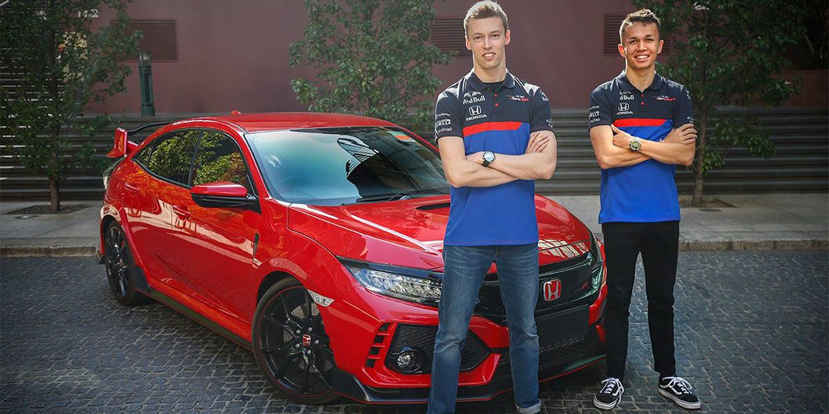 Alex Albon and Dany Kvyat 2019 Honda Civic Type R