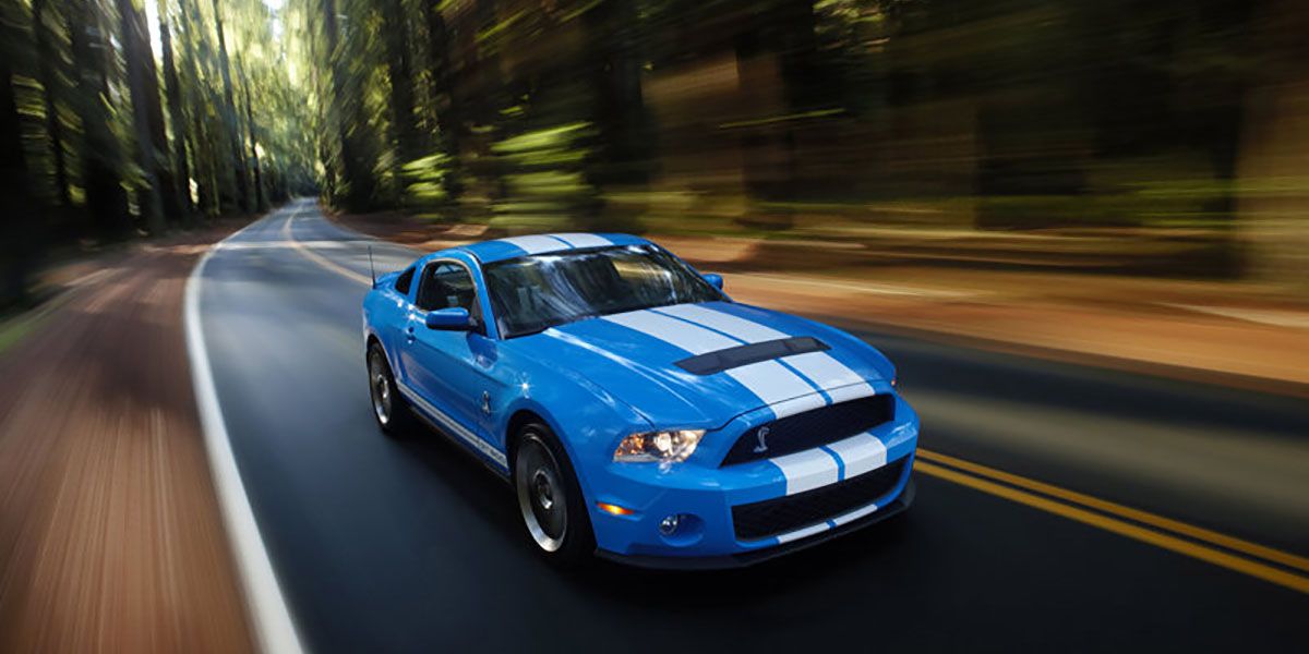 Blue 2010 Ford Mustang Shelby GT500