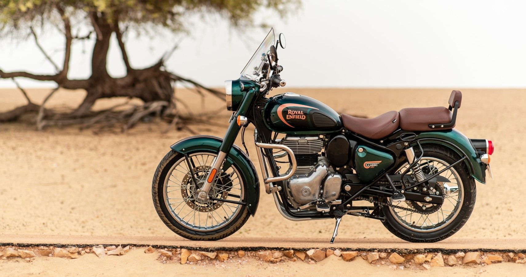 2022 Royal Enfield Classic 350 side view with accessories