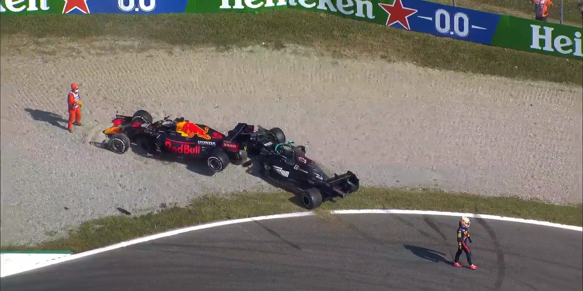 Verstappen and Hamilton collide