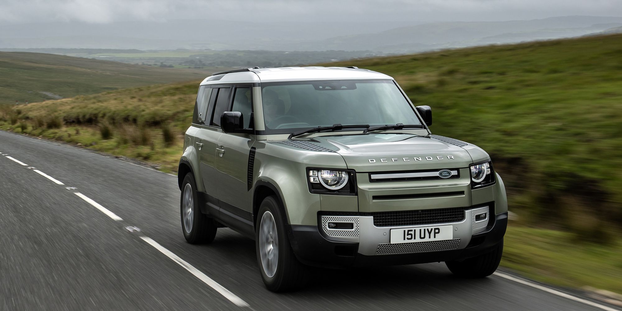 The front of the new Defender on the move