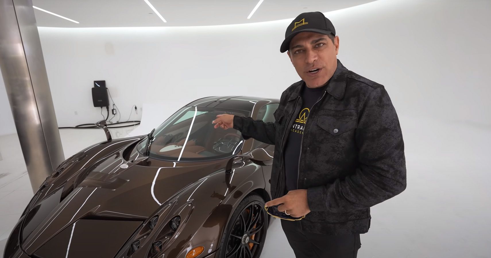 Manny Khoshbin shows off his brown Bugatti Rembrandt