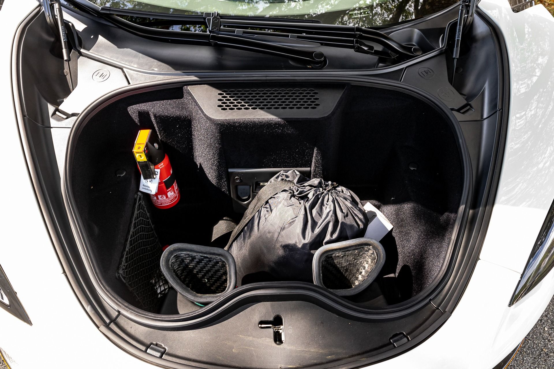 McLaren 765LT luggage compartment Shown