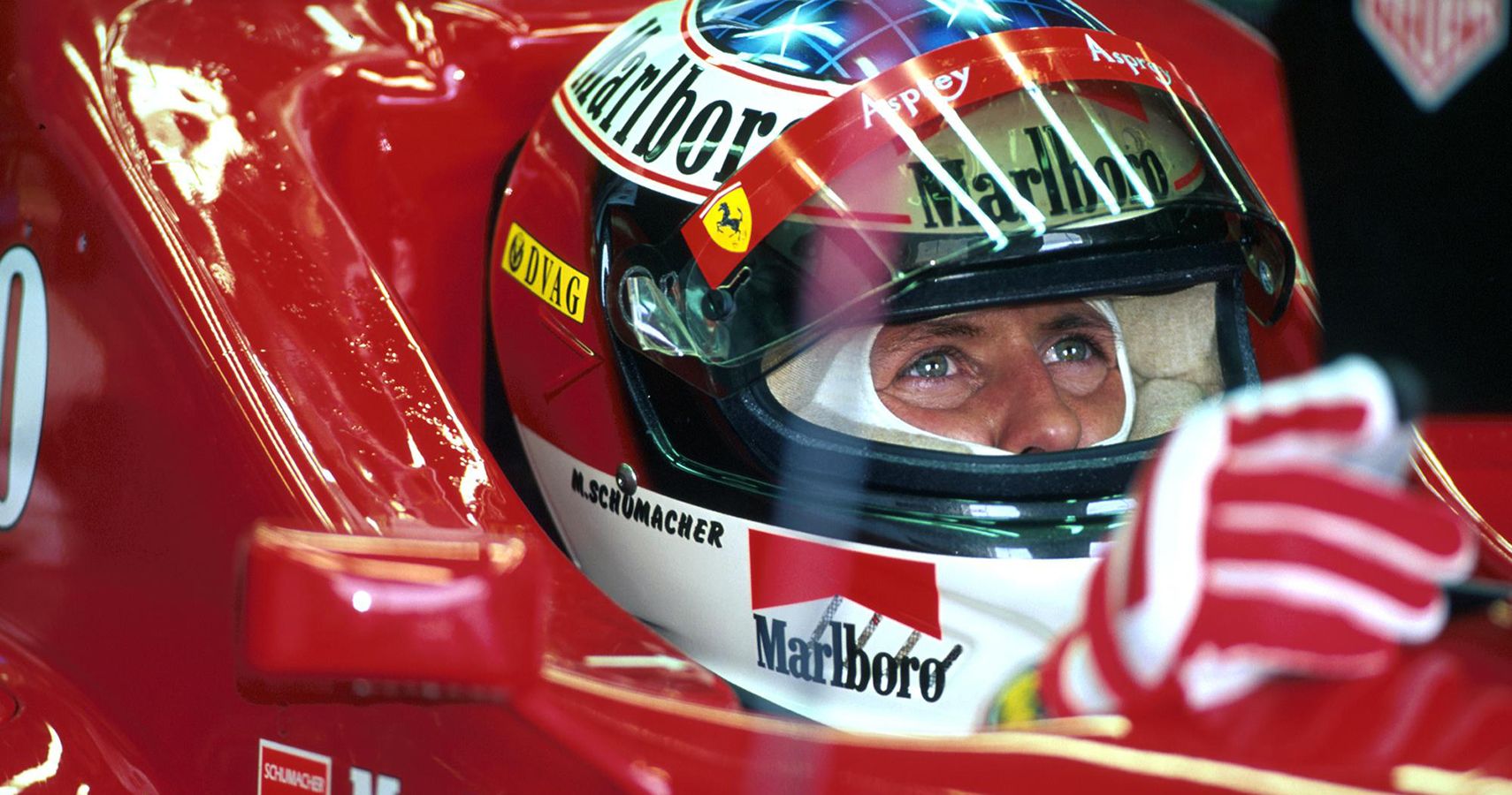 Michael Schumacher Helmet on