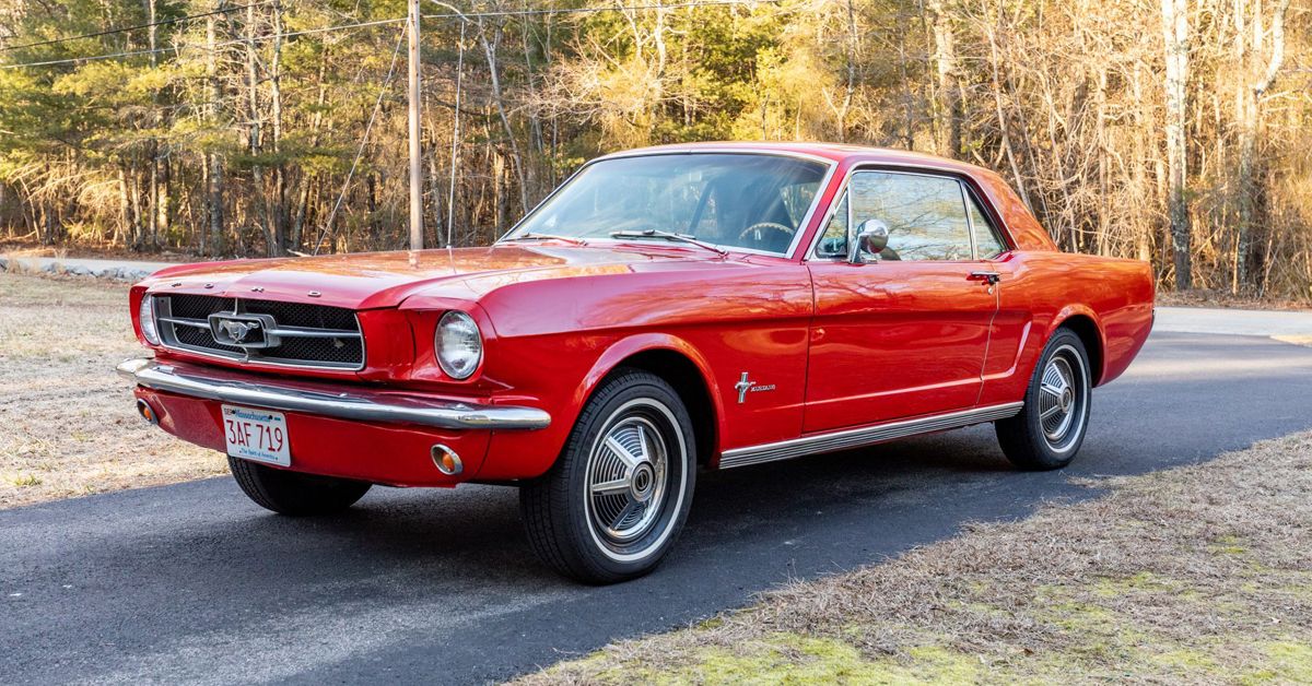Red 1965 Ford Mustang 