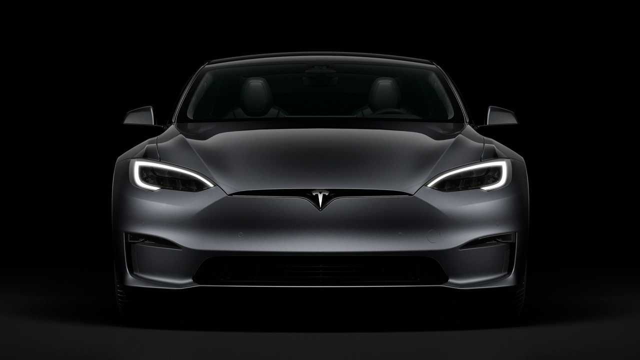 A Black Tesla Model S Plaid