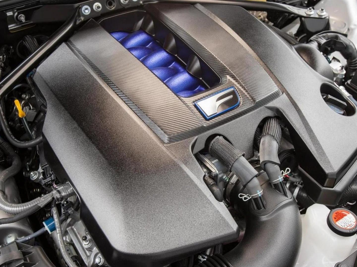 An Image Of The V8 Engine Of The 2022 Lexus RC F Limited Fuji Speedway Edition
