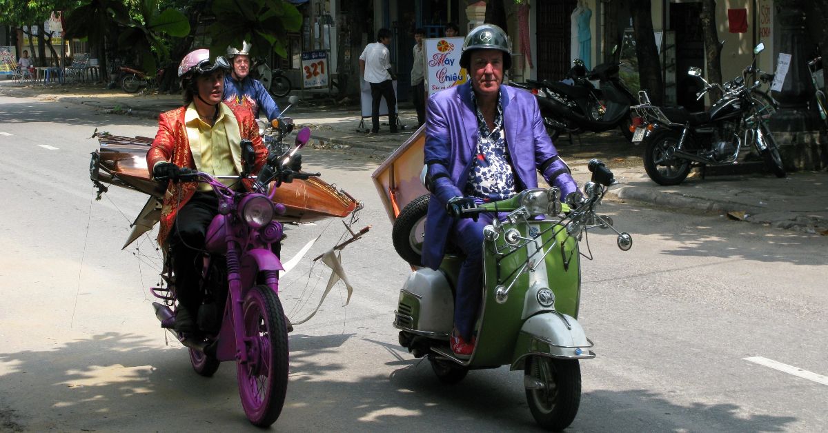 Top Gear trio on scooters and bikes