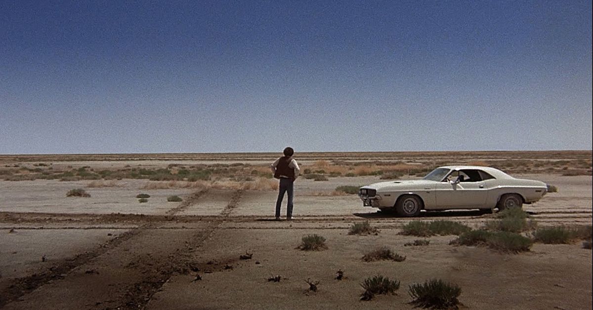 The White 1970 Dodge Challenger R/T In The Vanishing Point Movie 