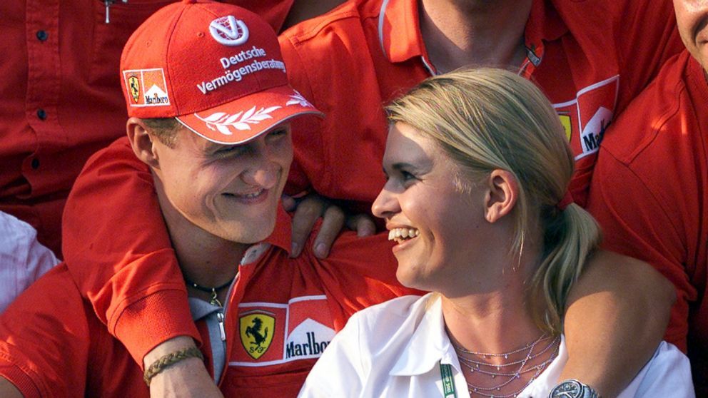 Schumacher And Wife Corinna With Ferrari Team Members