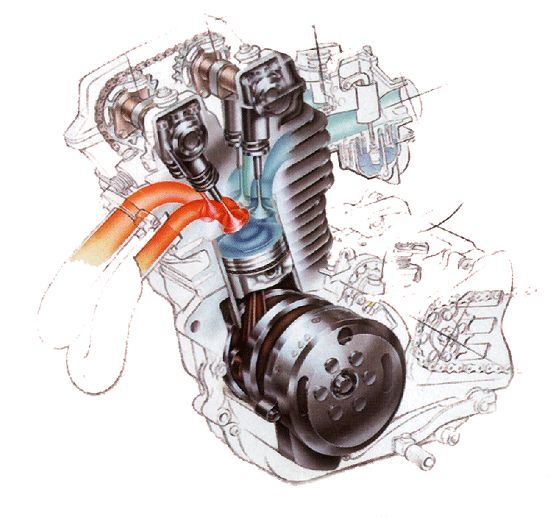 Yamaha XT350 engine