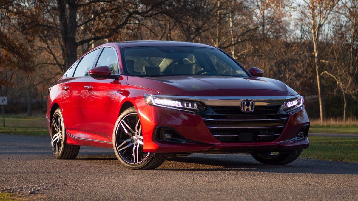 2021 Honda Accord Hybrid Front 3.5 View In Red
