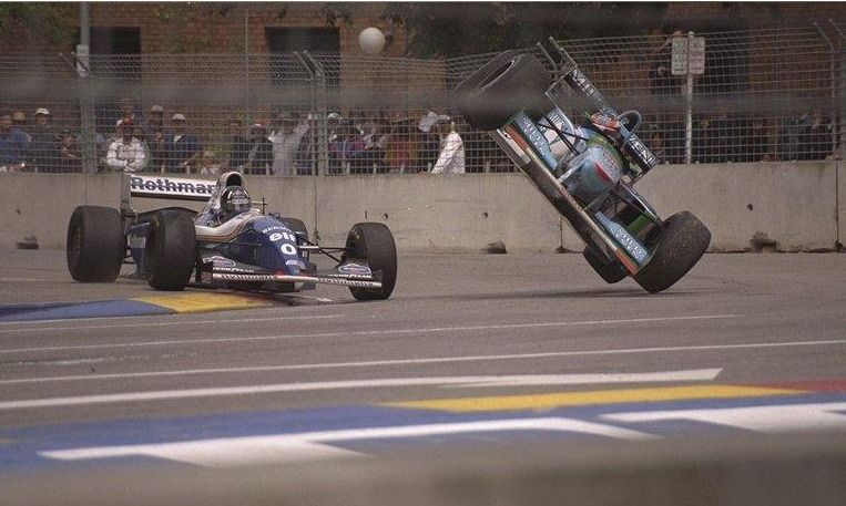 Schumacher And Hill Collide - 1994 Australian Grand Prix