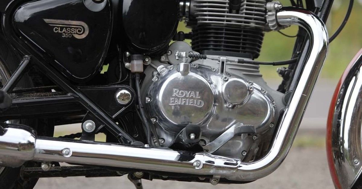 2022 Royal Enfield Classic 350 engine close up view
