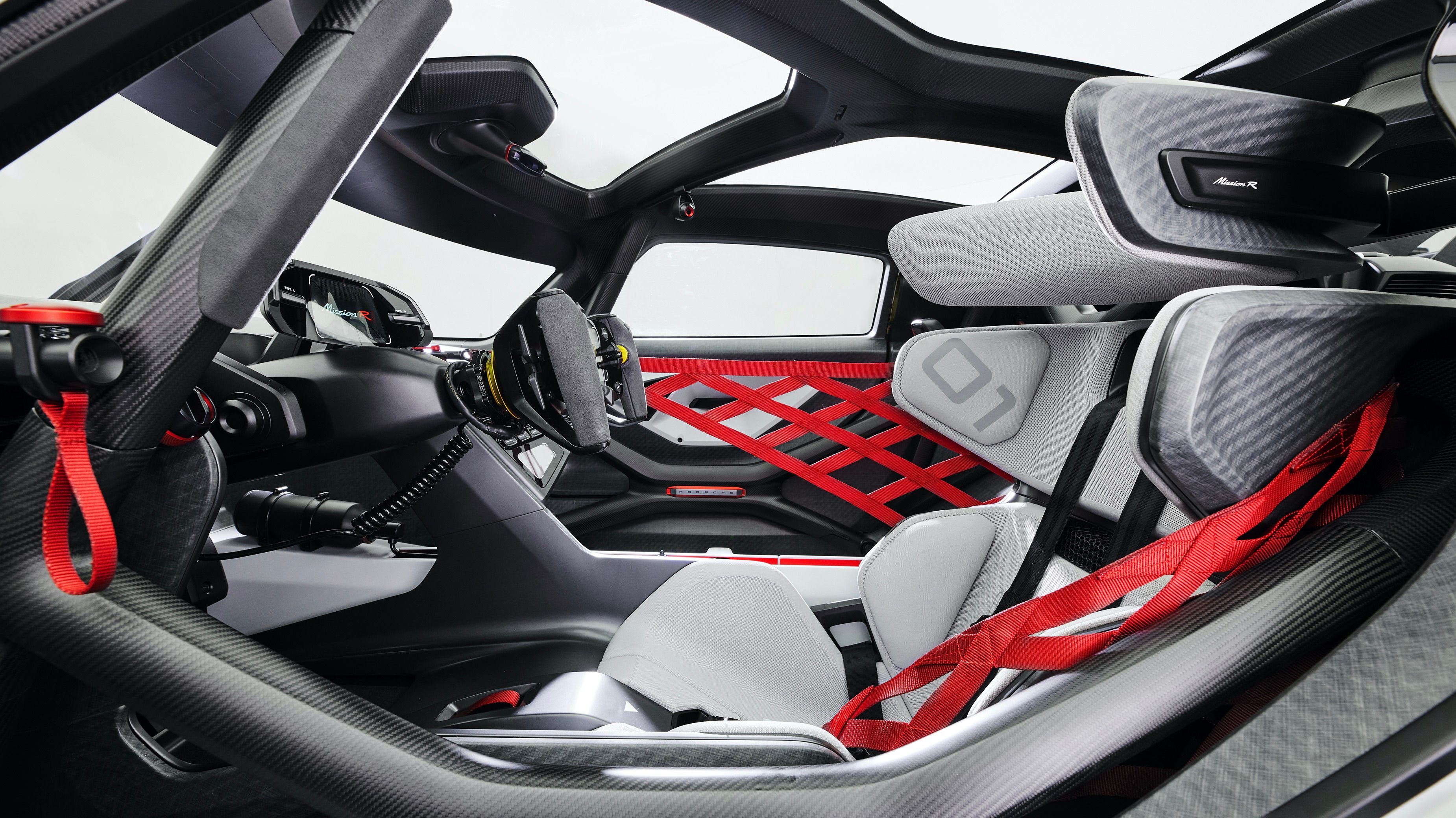 Porsche Mission R race car ev concept interior