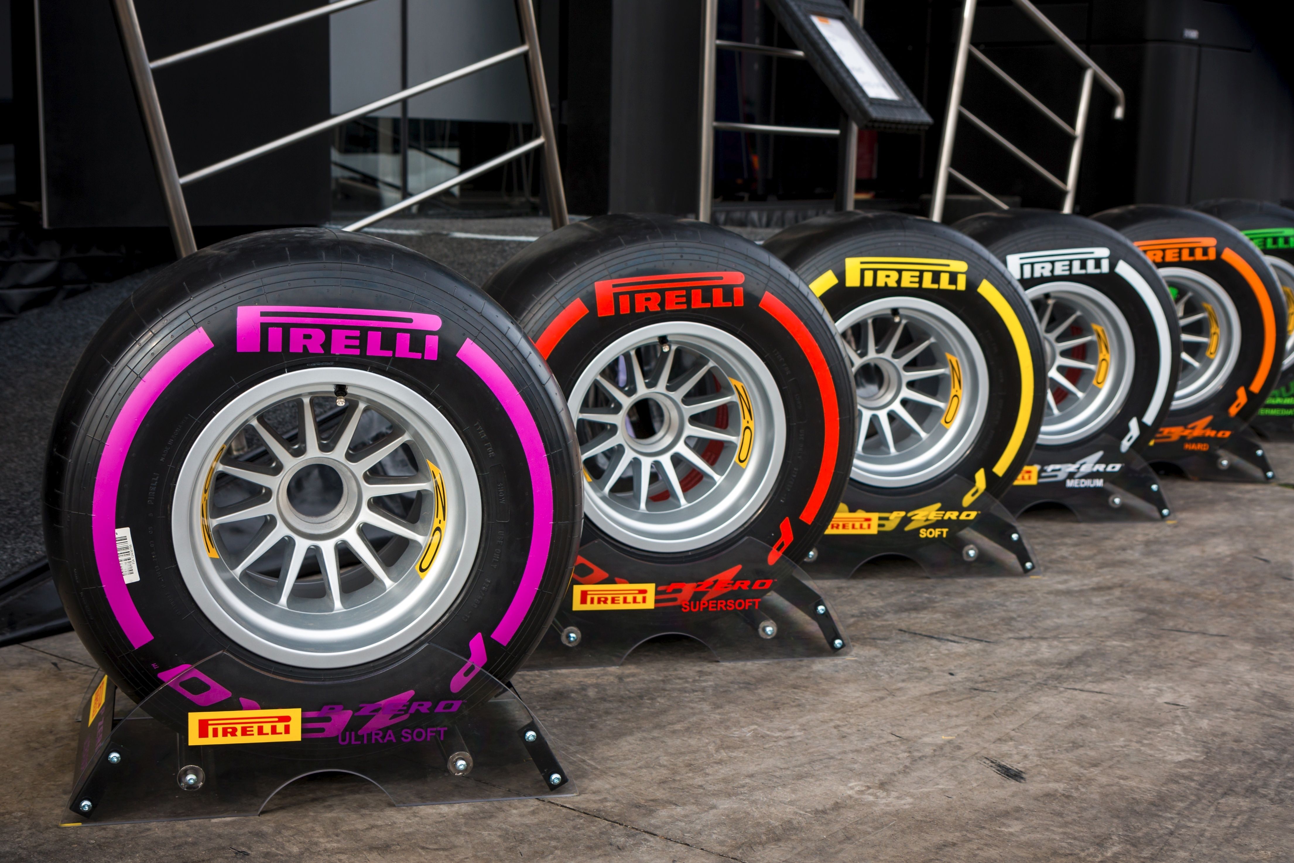 Pirelli F1 tires.