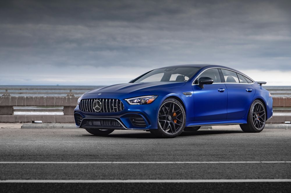AMG GT 63 S Side View In Blue And Black Wheels