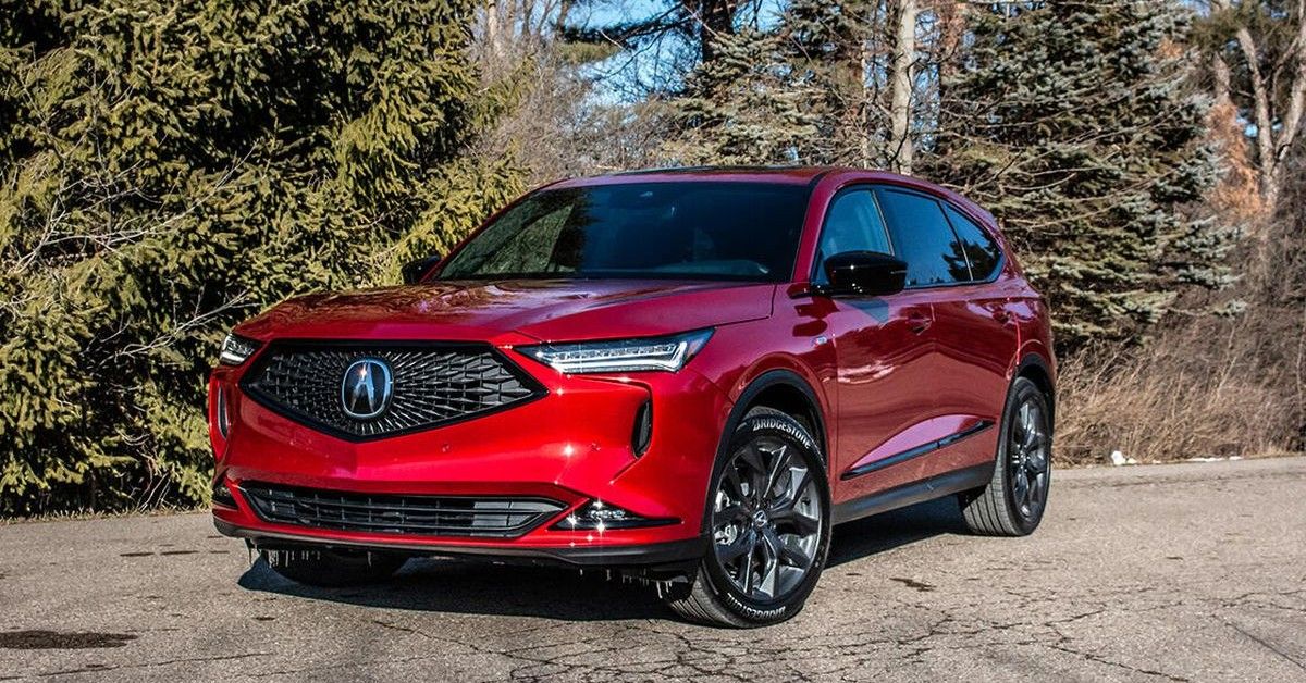 A Red 2021 Acura MDX