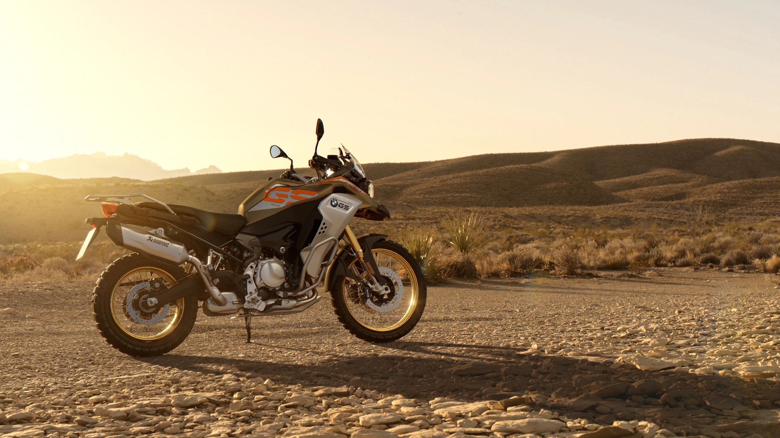 An Image Of A BMW F 850 GS In A Desert