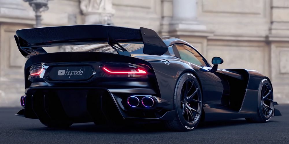 Black Dodge Viper rendering rear view