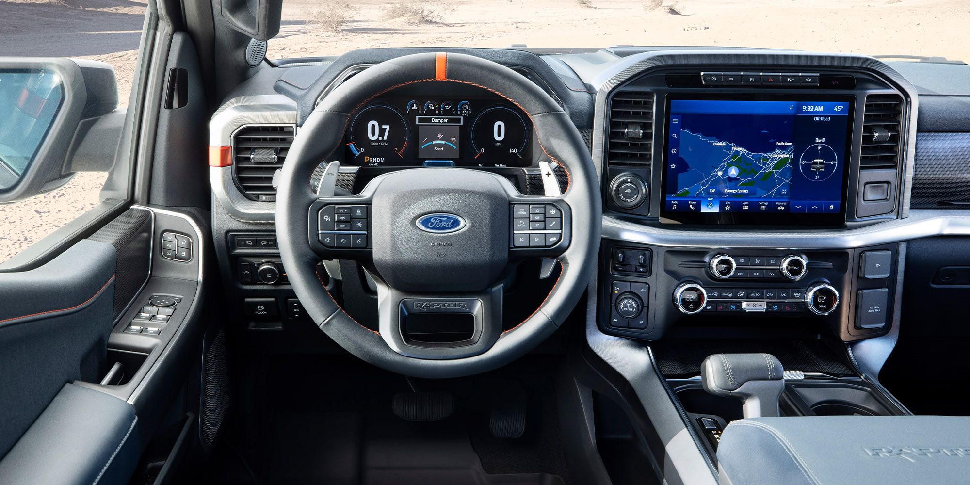 The interior of the F150 Raptor