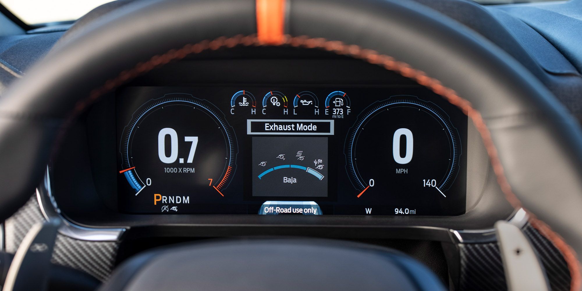 The F150 Raptor's digital dashboard