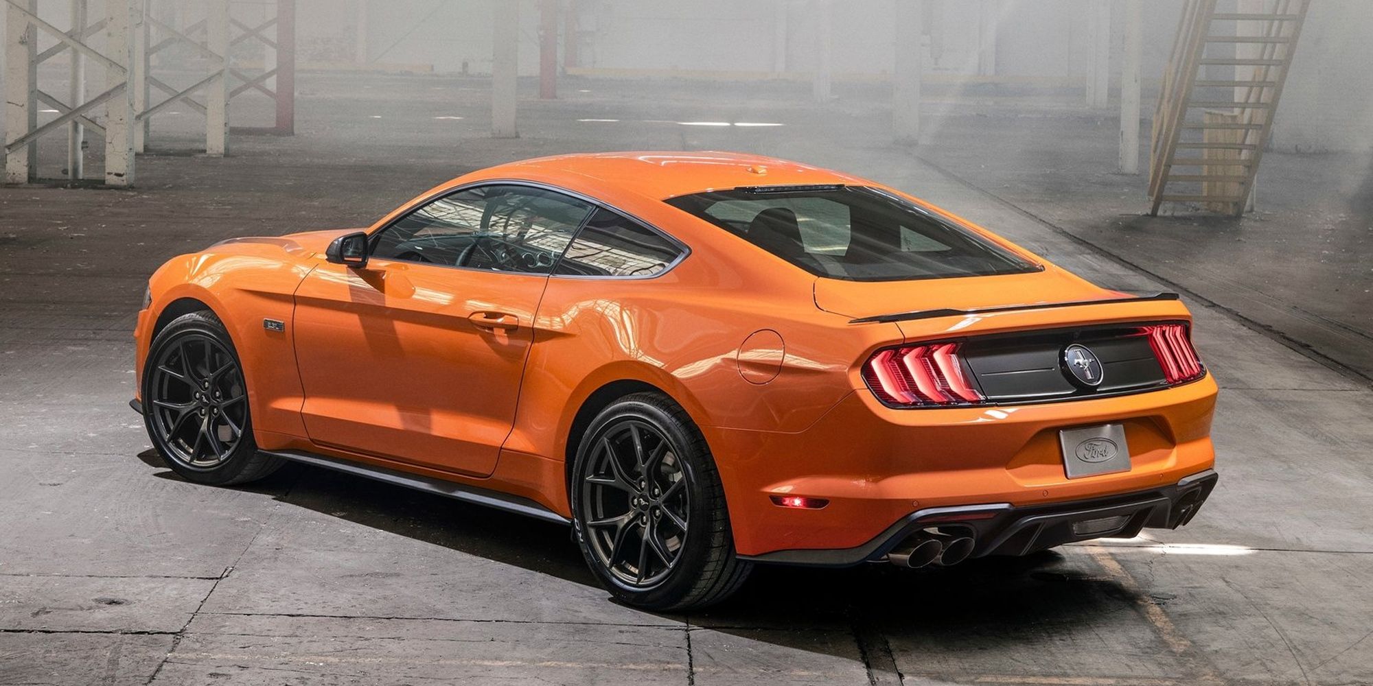 Rear 3/4 view of the Mustang EcoBoost