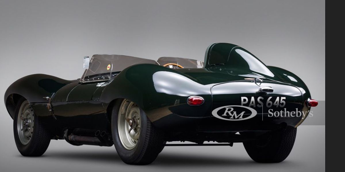Green 1955 Jaguar D-Type Rear