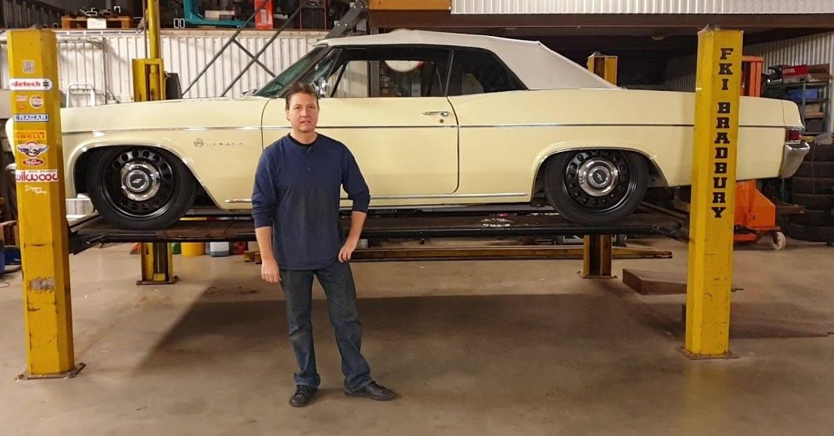 Jan Karlander Next To His Modified Chevy Impala