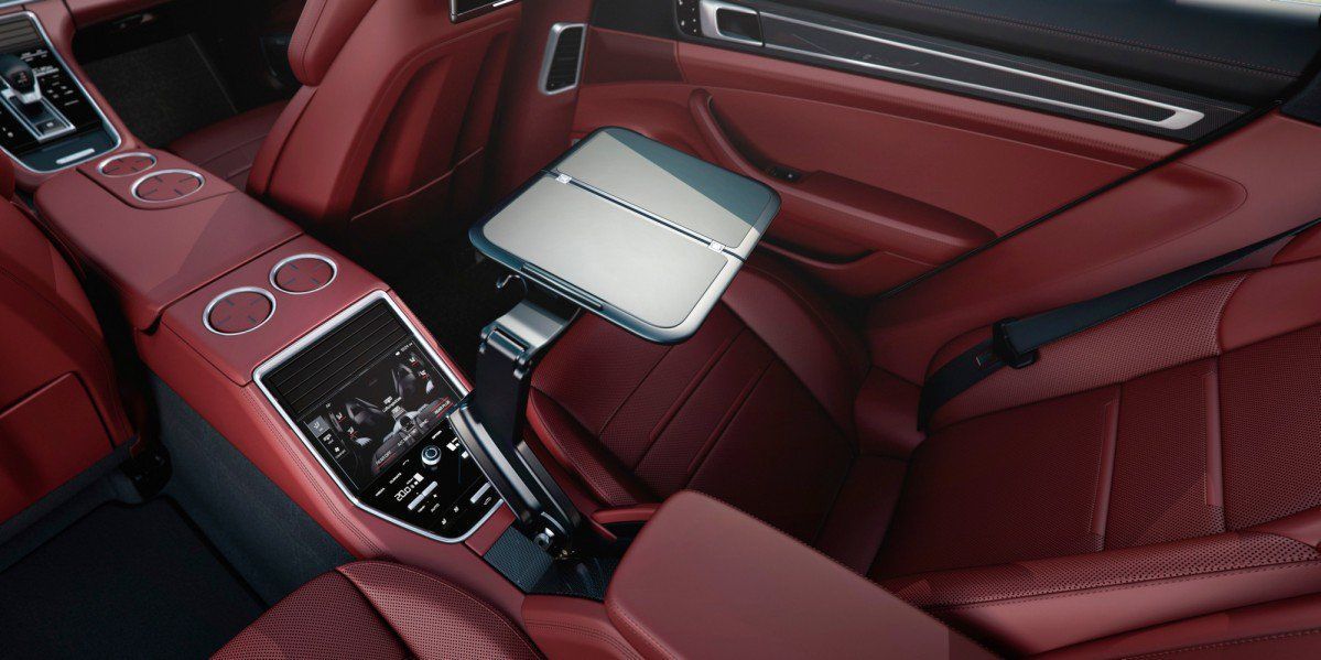 Porsche Panamera Executive LWB Seats rear red leather features