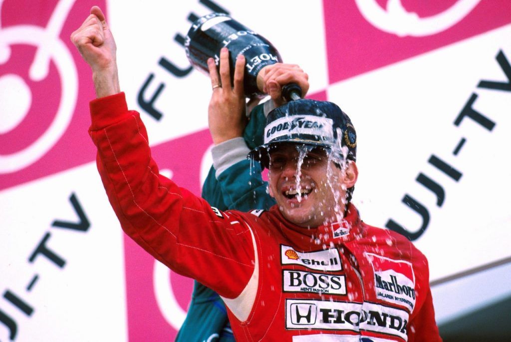 Senna Celebrates Title Win In 1988