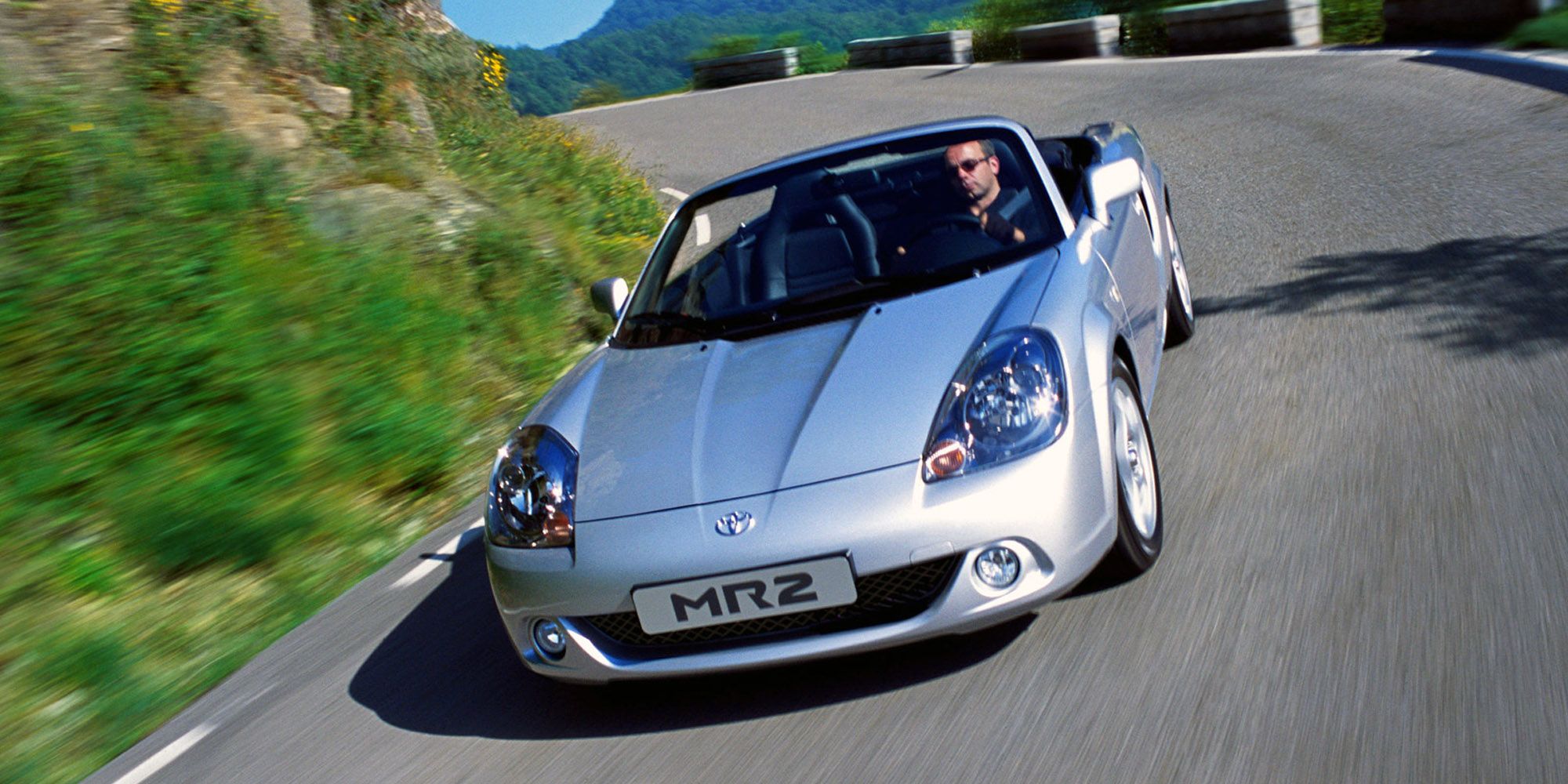 Toyota MR2 Spyder Front Silver Driving
