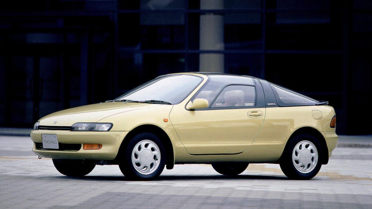 Toyota Sera Side View In Metallic Gold