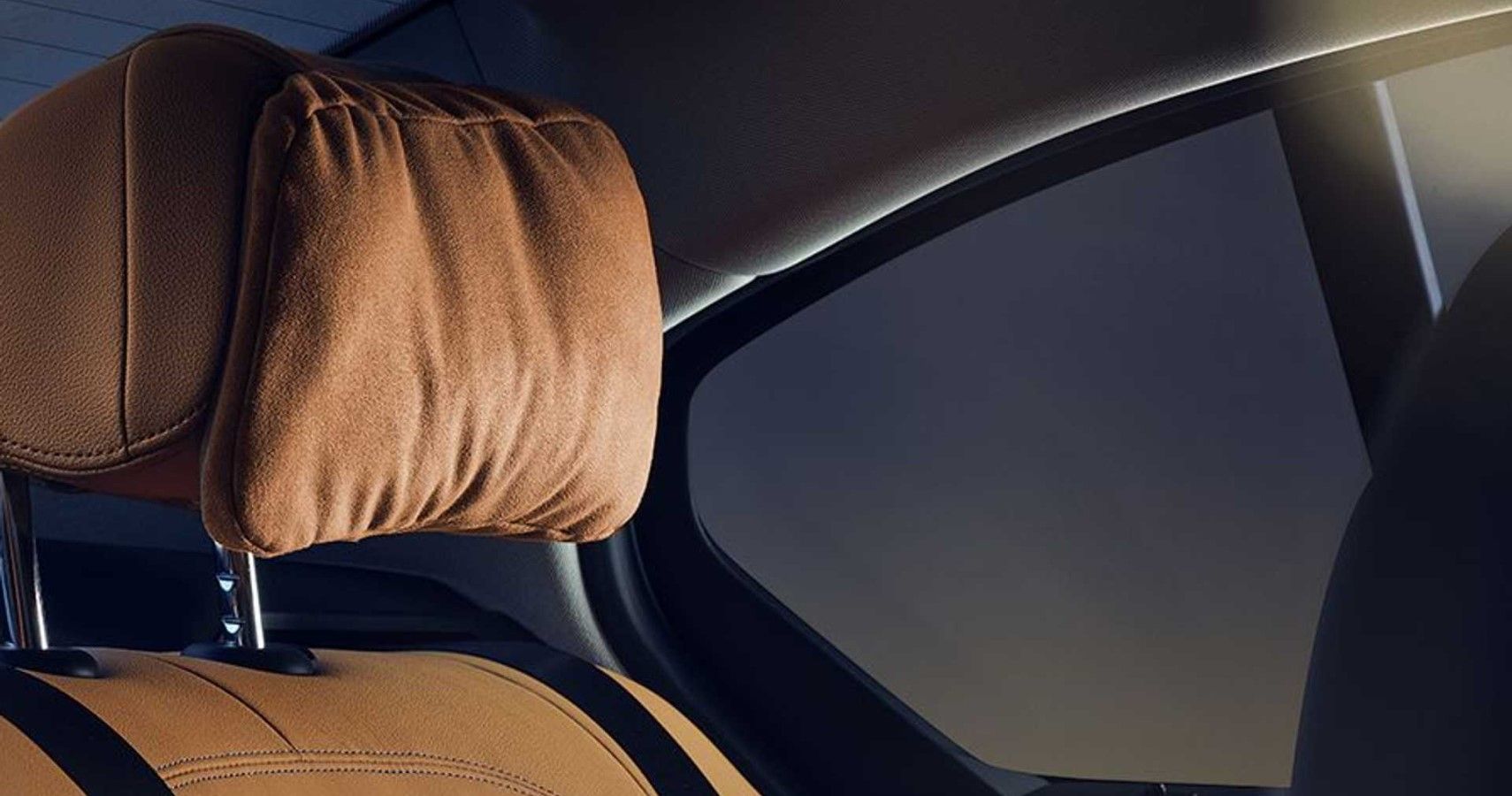 BMW 3-Series Gran Limousine Iconic Edition cushion-laden rear headrest close-up view