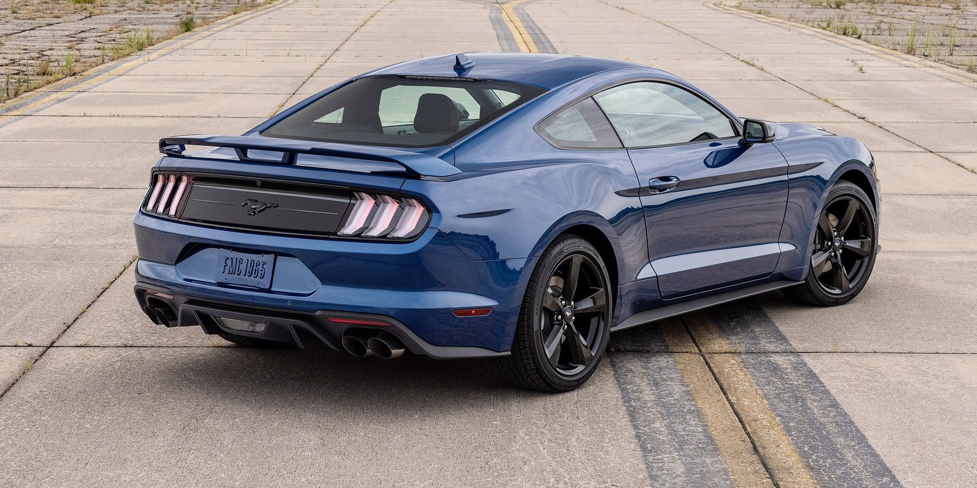 Rear 3/4 view of the Mustang GT Stealth Pack