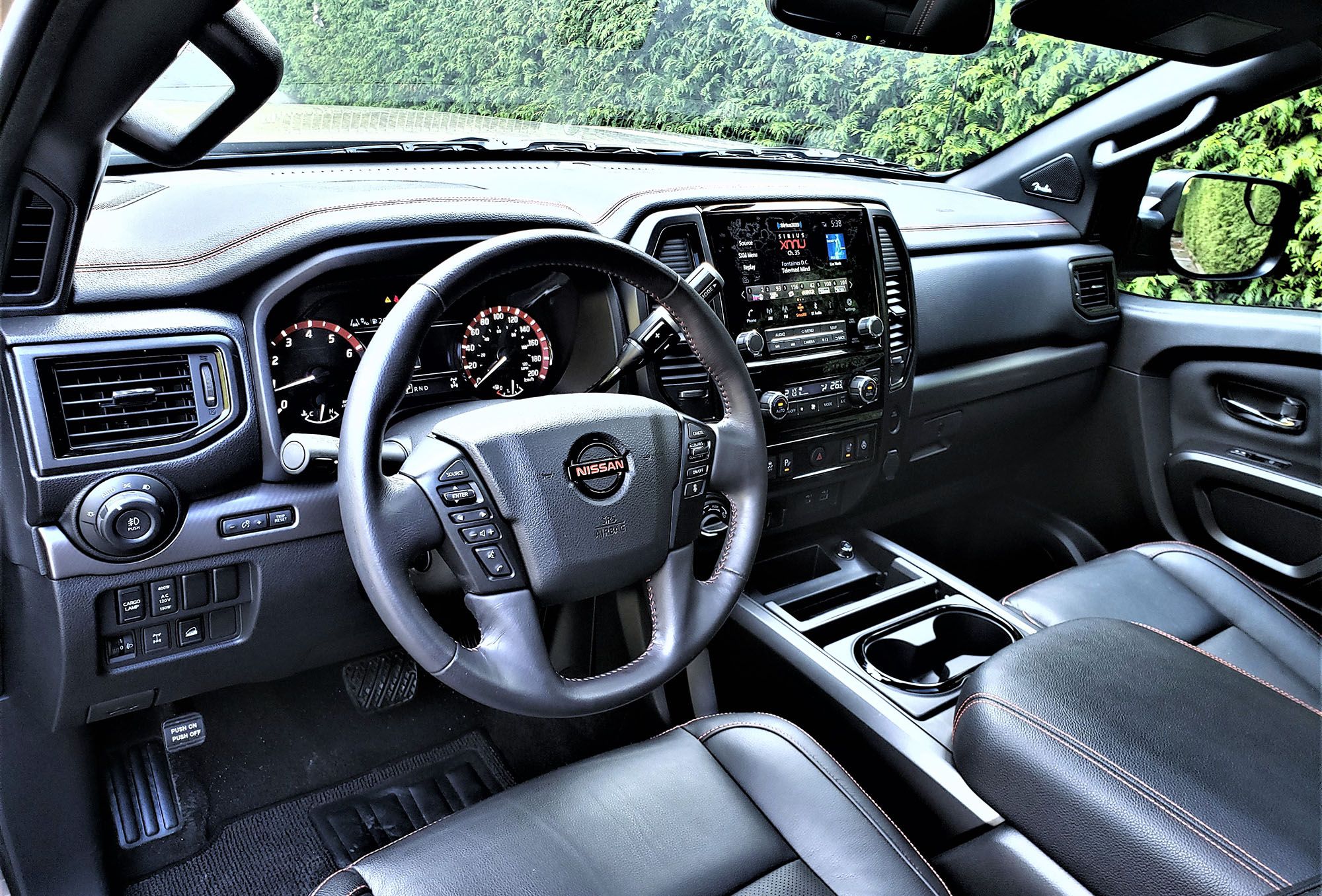 2022 Nissan Titan Crew Cab PRO 4X Luxury interior shows this truck is targeting the consumer market.