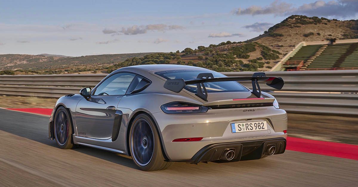 Porsche 718 Cayman GT4 RS On Track In Action Rear
